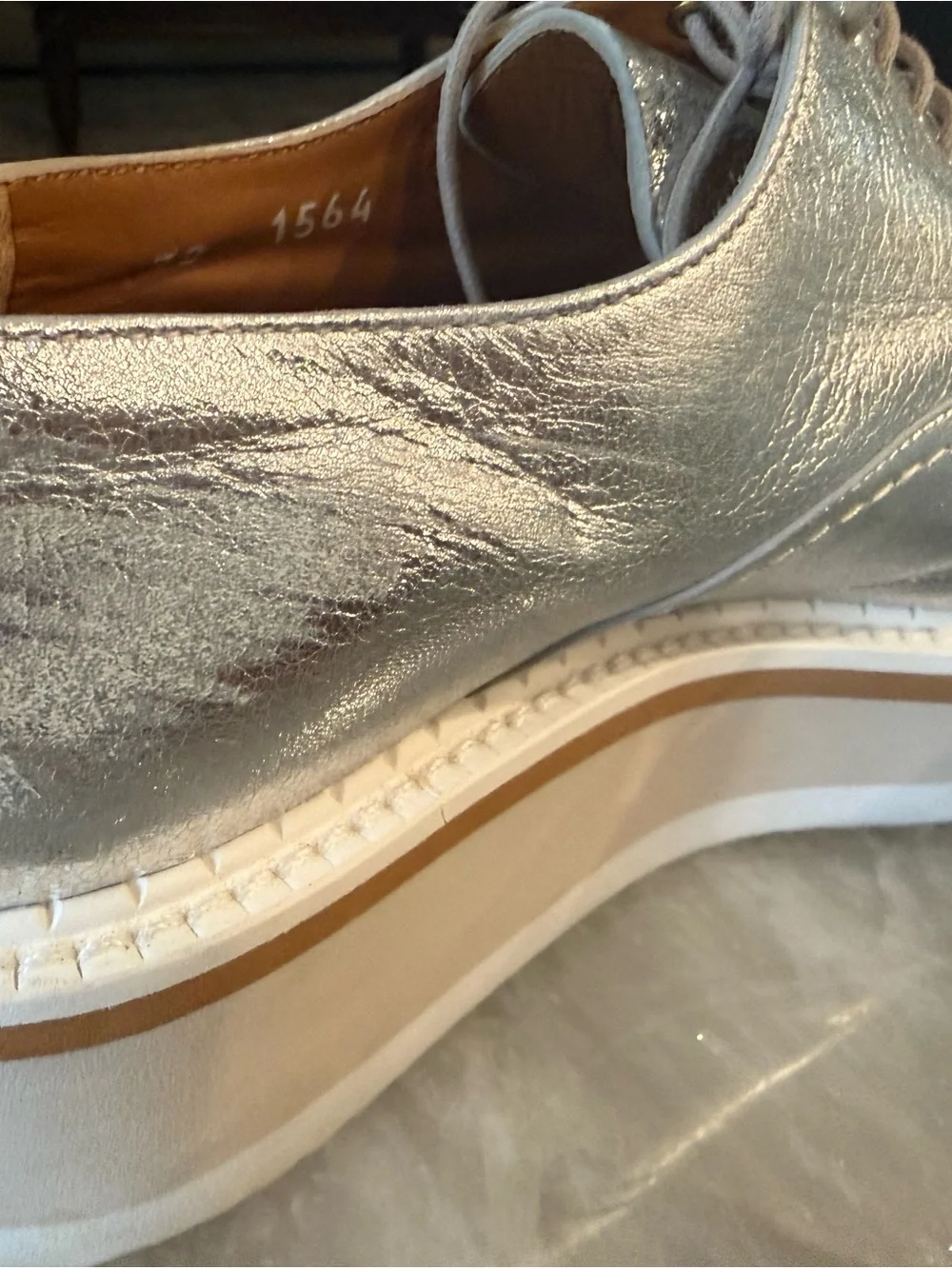 Robert Clergerie Silver Metallic Platform Shoes